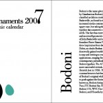Letters & Ornaments 2007: Bodoni Typeface Calendar – Spread No.3